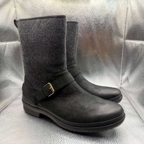 UGG Shoes - Size 10 UGG Robbie Waterproof Boots Womens Black New Wool Leather 1017377